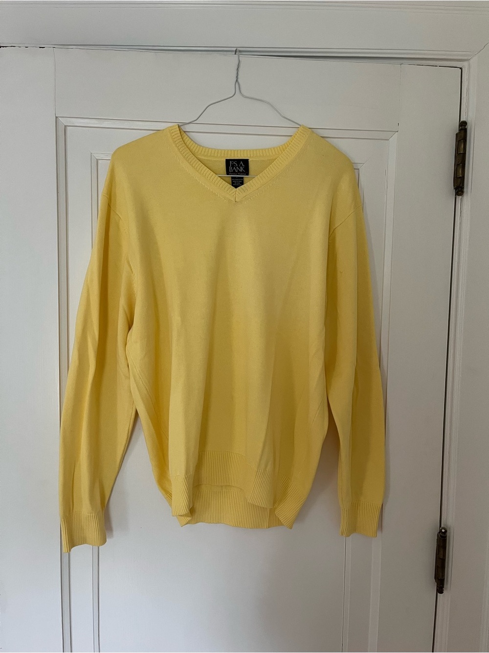 Joseph A Banks Signature collection Yellow V-Neck Cotton Sweater